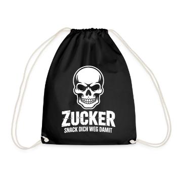 Sugar Skull Snack Design - Drawstring Bag - black - Front