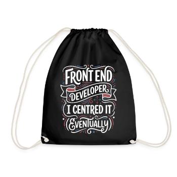 Frontend Entwickler Zentrisch Gestaltet - Turnbeutel - Schwarz - Vorne