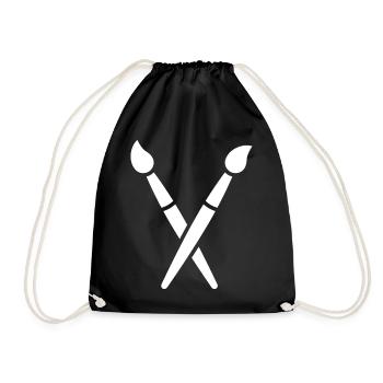 Brush, Painting, Art Symbol - Drawstring Bag - black - Front
