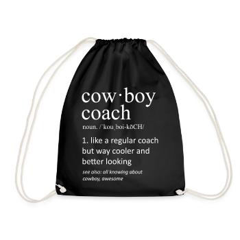 Cowboy Coach Definition Funny Western Rodeo Gift - Drawstring Bag - black - Front