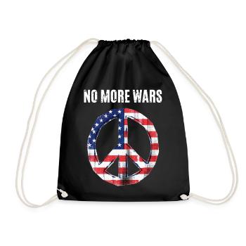 Peace USA Flag Against War - Drawstring Bag - black - Front