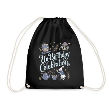 "Unbirthday" Teeparty Wunderland Geburtstag - Drawstring Bag - black - Front