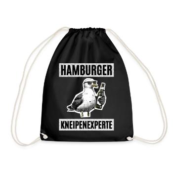 Hamburger Kneipen Experte - Turnbeutel - Schwarz - Vorne