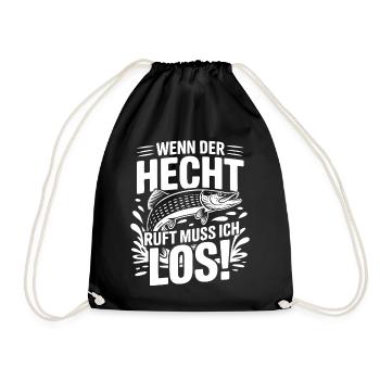 Angler Spruch Hecht - Turnbeutel - Schwarz - Vorne