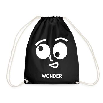 Illustration du visage heureux de Wonder - Sac de sport léger - noir - Devant