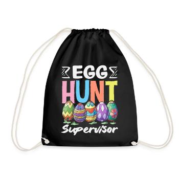 Joyeuse Pâques, douce chasse aux œufs du lapin, œufs de Pâques - Sac de sport léger - noir - Devant