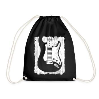 Graffiti-Gitarren-Silhouette - Turnbeutel - Schwarz - Vorne