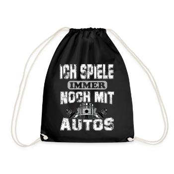 Ich spiele immer noch mit Autos KFZ Mechaniker - Turnbeutel - Schwarz - Vorne