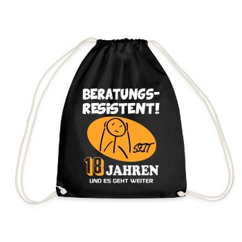 Comic Geburtstag 18 Jahre Happy Birthday - Turnbeutel - Schwarz - Vorne