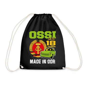 Geburtstag DDR Ossi Ost Produkt 18 Jahre - Turnbeutel - Schwarz - Vorne