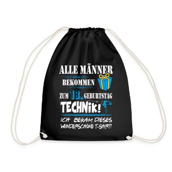 18. Geburtstag Handwerker Technik Werkzeug - Turnbeutel - Schwarz - Vorne