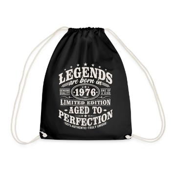 1976 Jahrgang Vintage Geburtstag Geschenk Retro - Turnbeutel - Schwarz - Vorne