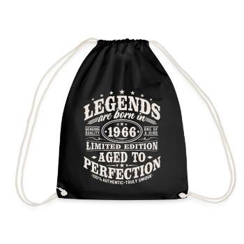 1966 Jahrgang Vintage Geburtstag Geschenk Retro - Turnbeutel - Schwarz - Vorne