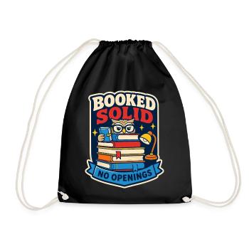 Booked Solid – No available dates - Drawstring Bag - black - Front