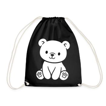 Petit ours en peluche mignon pour bébés et tout-petits - Sac de sport léger - noir - Devant