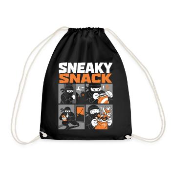 Sneaky Snack – Ninja auf geheimer Snack-Mission - Turnbeutel - Schwarz - Vorne