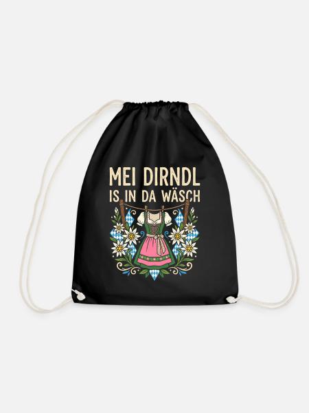 Mei Dirndl is in da Wäsch Ersatz Dirndl Tee Damen - Turnbeutel - Schwarz
