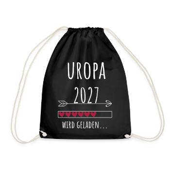 Schwangerschaft Verkünden – Uropa 2027 - Turnbeutel - Schwarz - Vorne