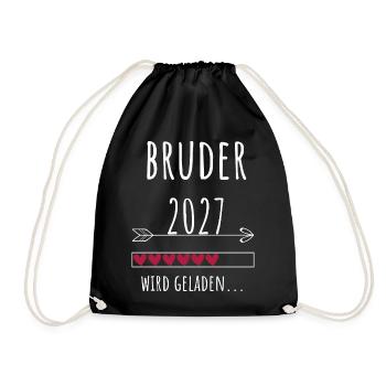 Schwangerschaft Verkünden – Bruder 2027 - Turnbeutel - Schwarz - Vorne