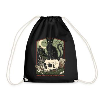Halloween Katze - Turnbeutel - Schwarz - Vorne