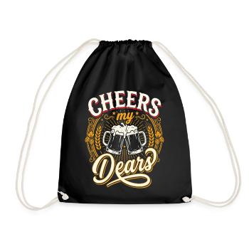 Prost, meine Lieben Biertoast Vintage - Turnbeutel - Schwarz - Vorne
