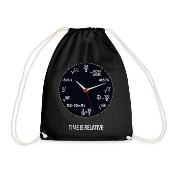 Time Is Relative – Wissenschaft und Zeit - Turnbeutel - Schwarz - Vorne