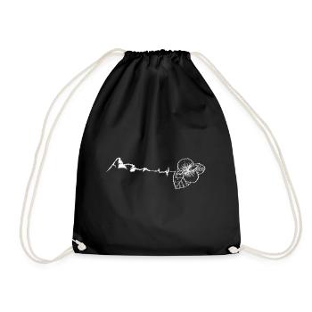 Fleur - Battement de cœur - Montagne - (9) - Sac de sport léger - noir - Devant