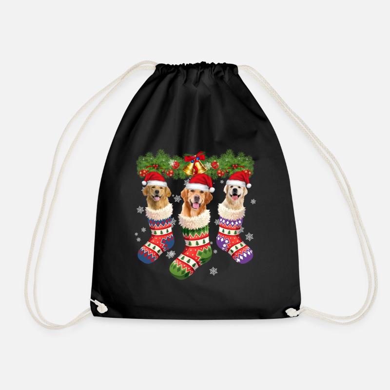 Weihnachtshunde - Turnbeutel - Schwarz