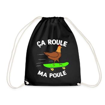Poule Cadeau Drôle ça Roule Ma Poule - Sac de sport léger - noir - Devant