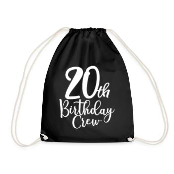 20th Birthday Crew B-day Party Squad 20 Years Old - Drawstring Bag - black - Front