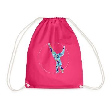 gibbon blue - Drawstring Bag - fuchsia - Front