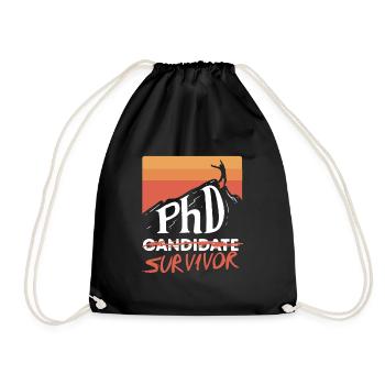 PHD Candidate Survivor Graduate Gift - Drawstring Bag - black - Front