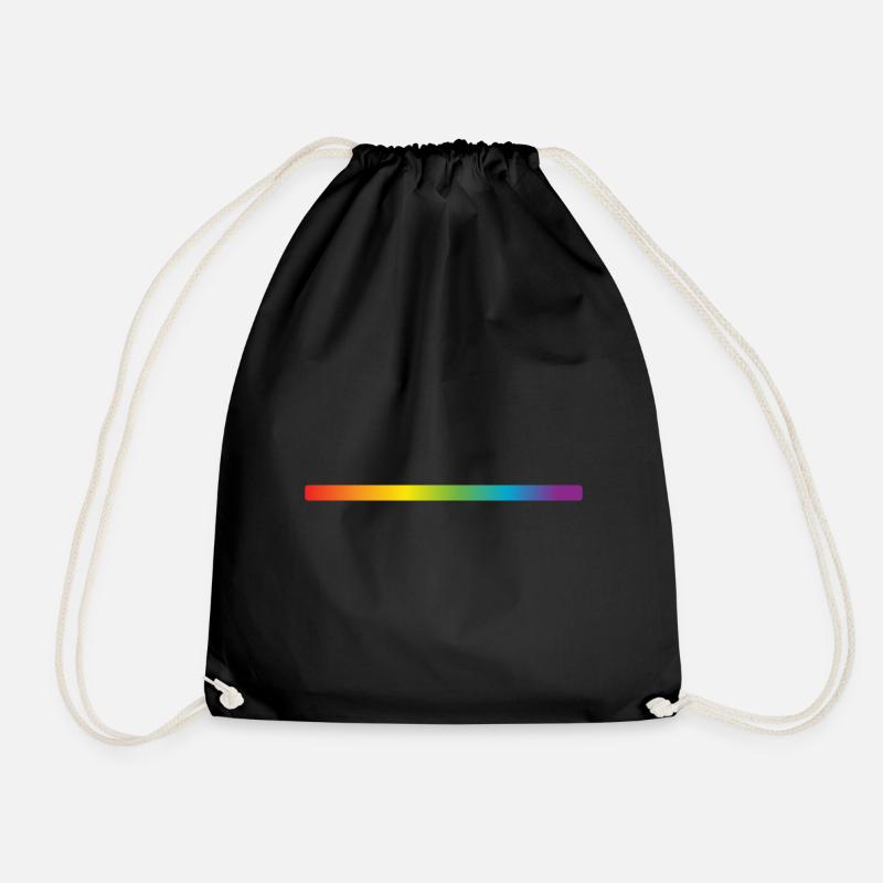 00503 LGTBI line rainbow - Drawstring Bag - black