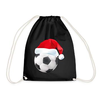 Santa Soccer Ball - Christmas Boys Kids Xmas - Turnbeutel - Schwarz - Vorne