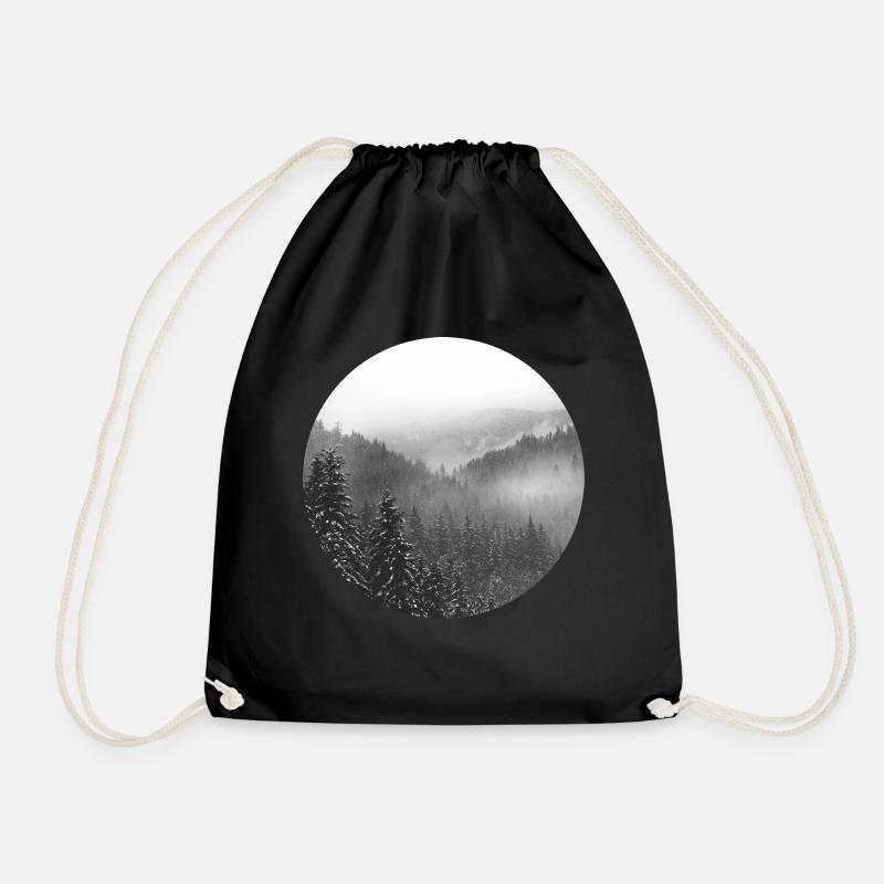 Forêt d'hiver enneigée - Sac de sport léger - noir