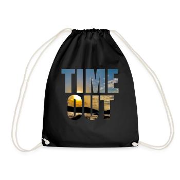 Time out time out - Drawstring Bag - black - Front