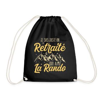 Just a retiree who loves hiking, retirement - Drawstring Bag - black - Front