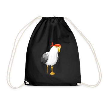 Seagull pirate pirate captain - Drawstring Bag - black - Front