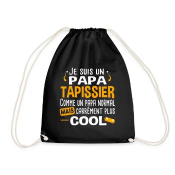Tapissier. Cadeau papa métier chaise canapé cuir - Sac de sport léger - noir - Devant