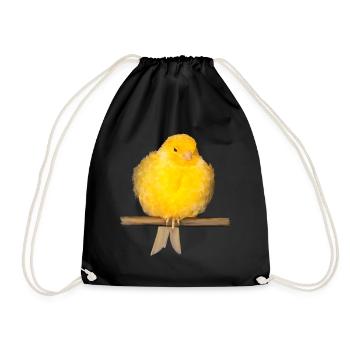 mignon canari avec des plumes jaunes - Sac de sport léger - noir - Devant