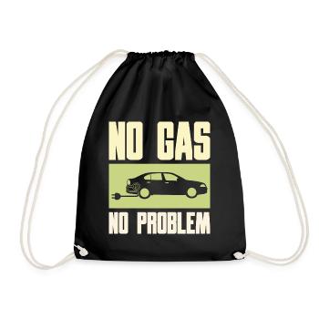 No Gas No Problem - Electric Car Owner - Drawstring Bag - black - Front