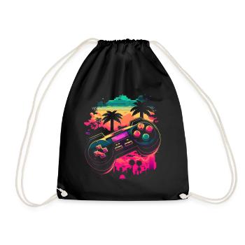 Retro Console - Drawstring Bag - black - Front