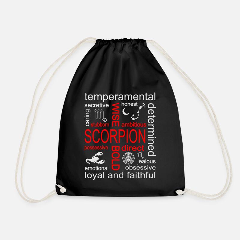 Scorpion Zodiac Sign - Drawstring Bag - black