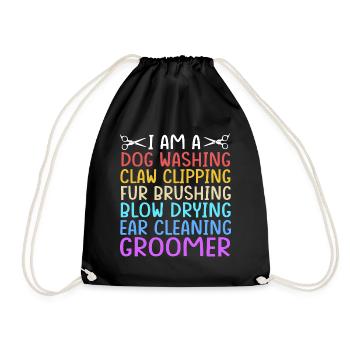 Dog groomer - Drawstring Bag - black - Front