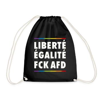 Antifaschistisches Statement Protest FCK AfD - Turnbeutel - Schwarz - Vorne
