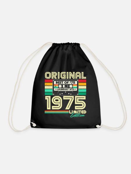 Original 1975 Jahrgang Vintage Geburtstag Retro - Turnbeutel - Schwarz