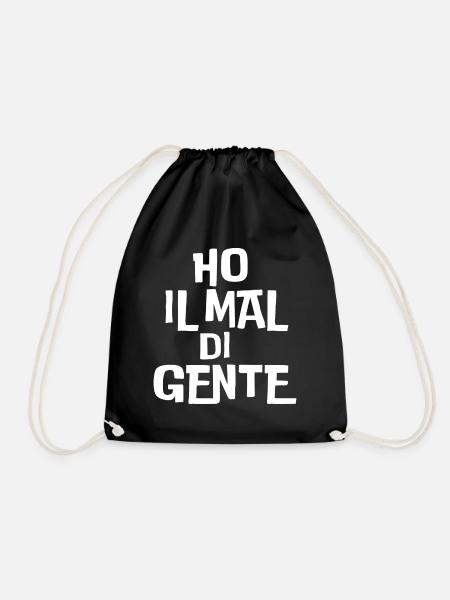 Mal di gente - una stampa ironica - Sacca sportiva - nero