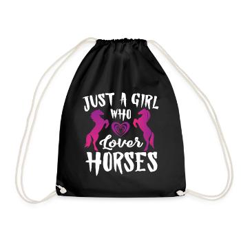 juste une fille qui aime les chevaux - Sac de sport léger - noir - Devant