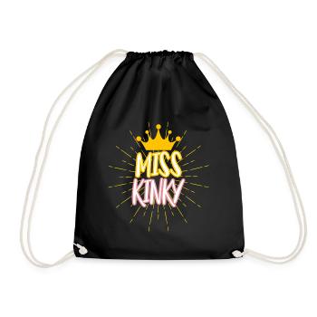 Miss Kinky Funny sex sayings with crown - Drawstring Bag - black - Front
