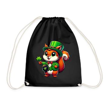 Écureuil de la Saint-Patrick : Design festif - Sac de sport léger - noir - Devant